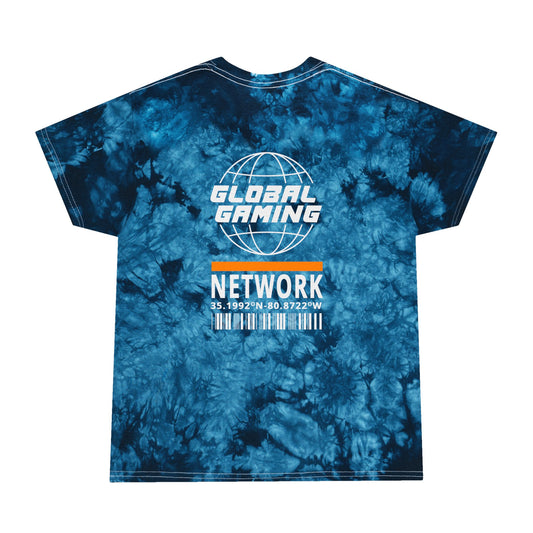 Tie-Dye Tee — "Global Gaming Network" Crystal Blue Graphic T-Shirt
