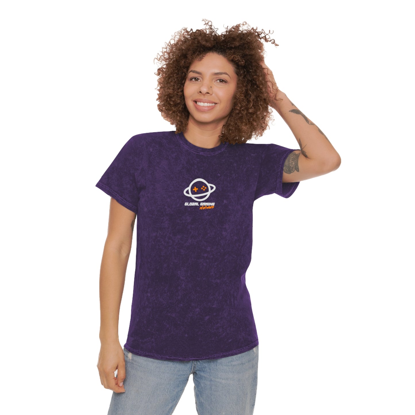 Global Gaming Network Mineral-Wash T-Shirt — Retro Space Gamer Tee