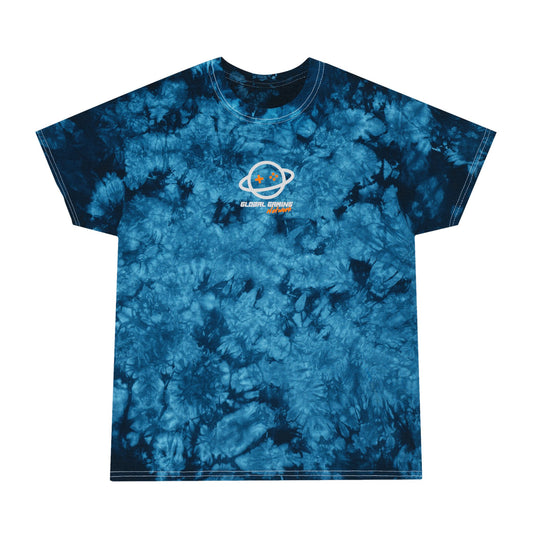 Tie-Dye Tee — "Global Gaming Network" Crystal Blue Graphic T-Shirt