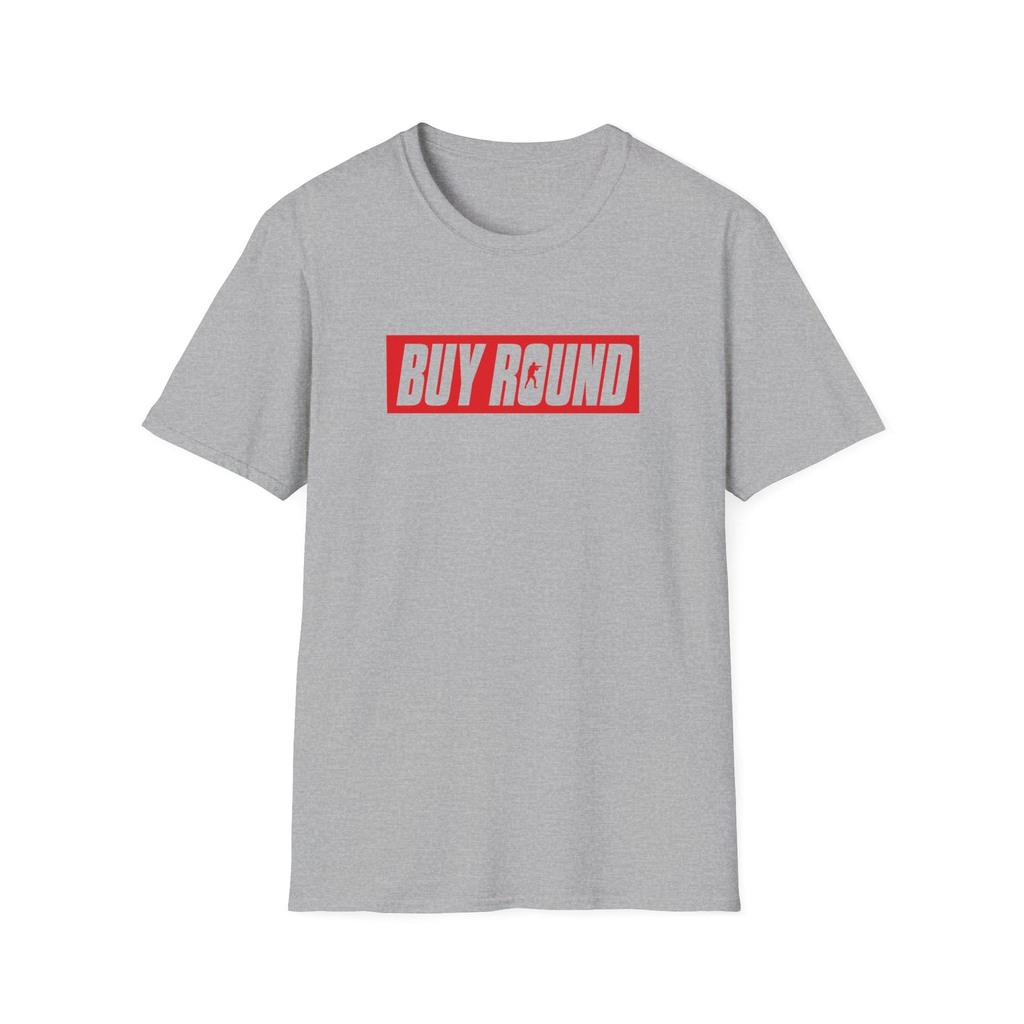 T-Shirt — "Buy Round" Bold Red Logo Tee