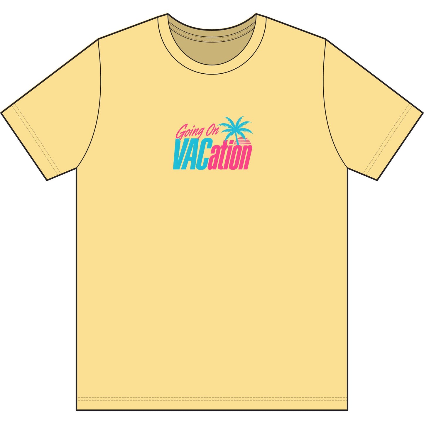 Vacation Graphic Tee — "Going On VACation" Retro Palm Beach T-Shirt