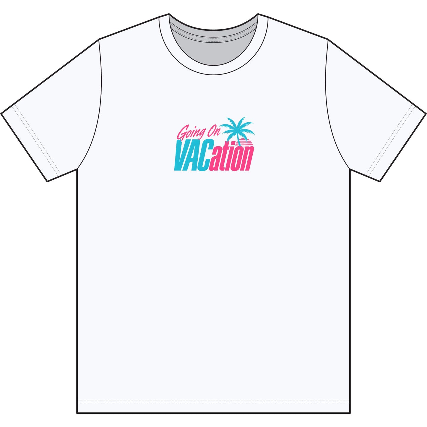 Vacation Graphic Tee — "Going On VACation" Retro Palm Beach T-Shirt
