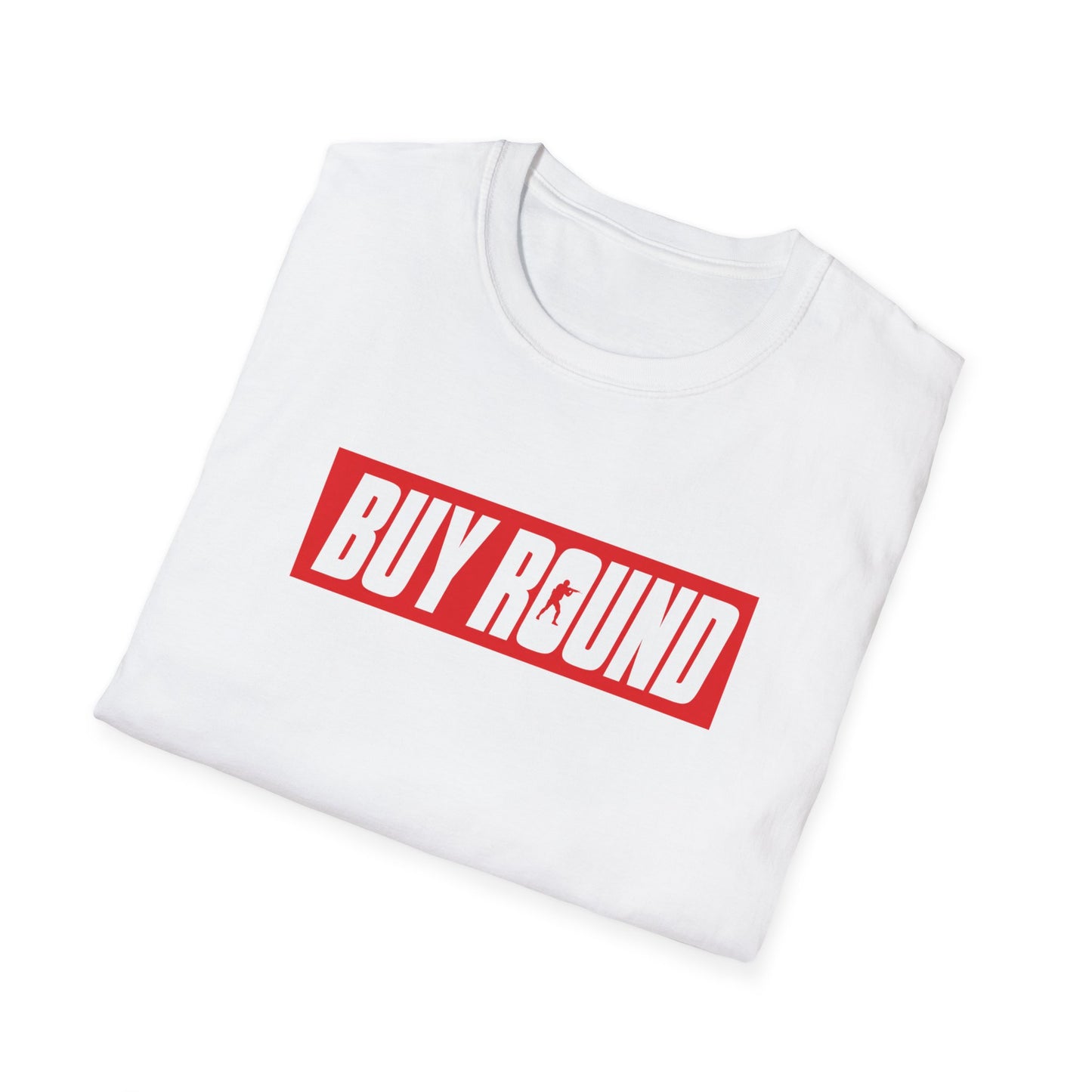 T-Shirt — "Buy Round" Bold Red Logo Tee