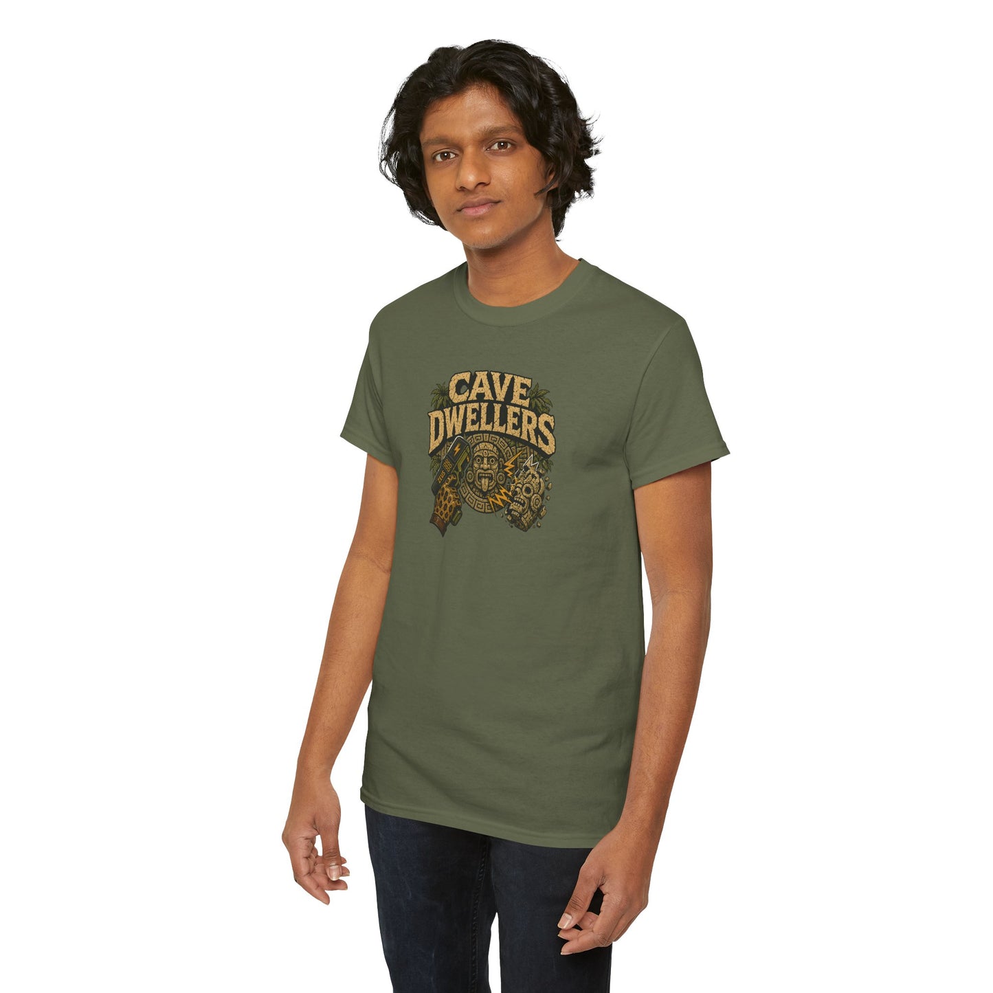 Cave Dwellers T‑Shirt — Retro Miner Explorer Graphic Tee