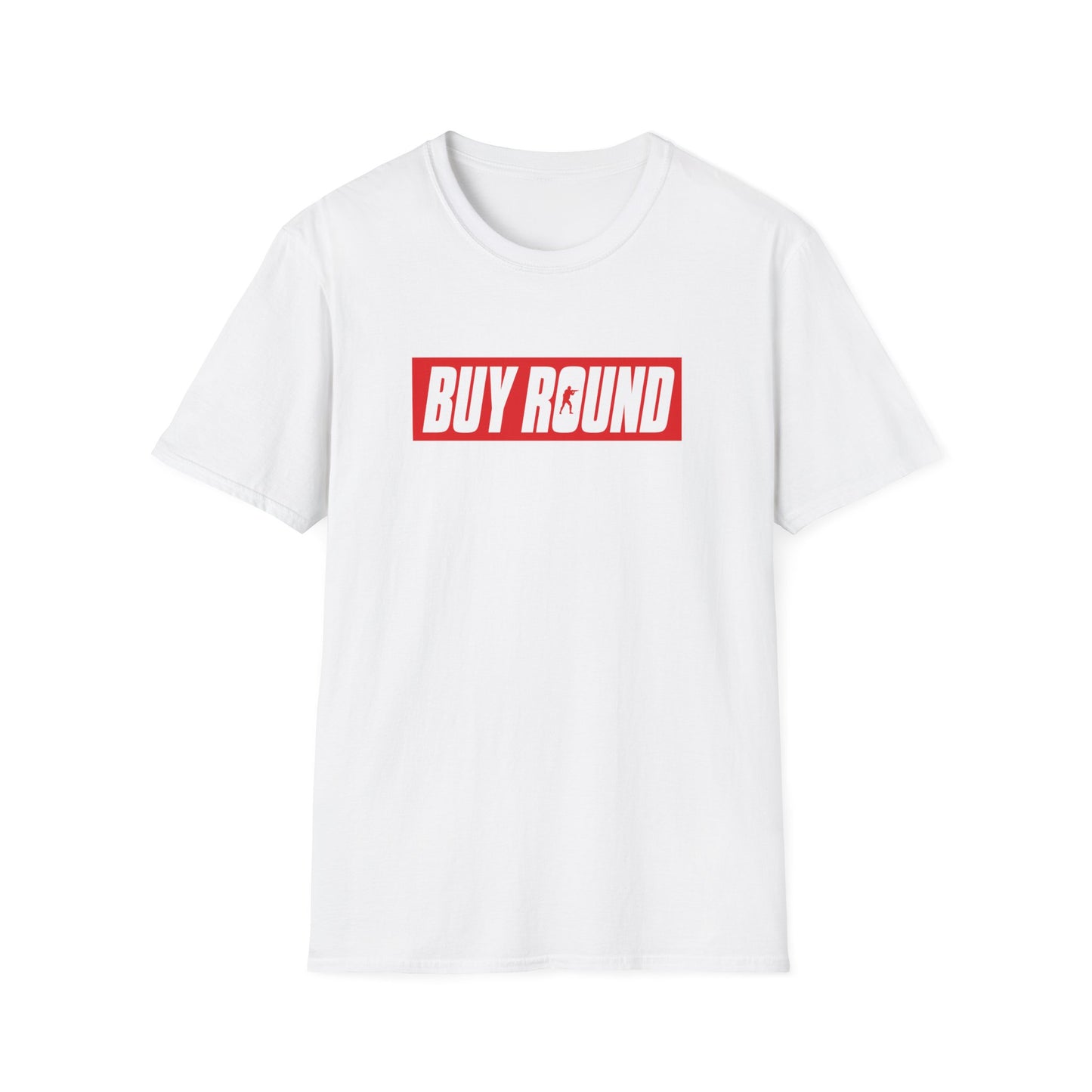 T-Shirt — "Buy Round" Bold Red Logo Tee